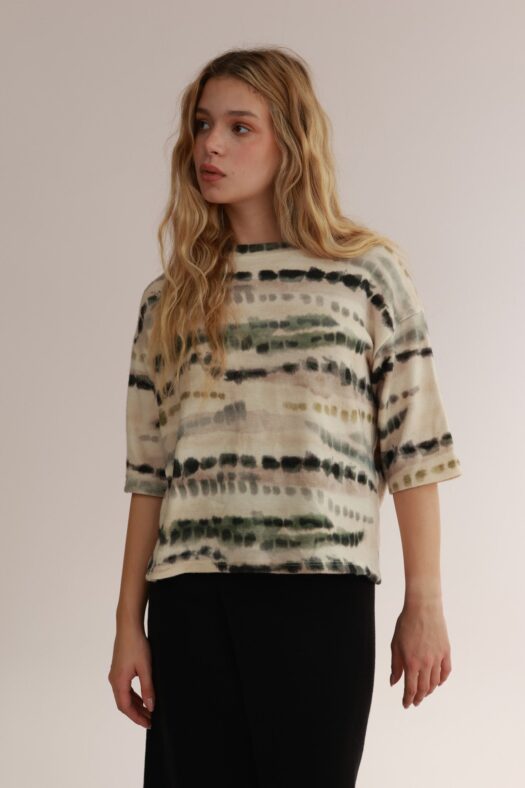 TIE&DIE ROUND NECK SWEATE