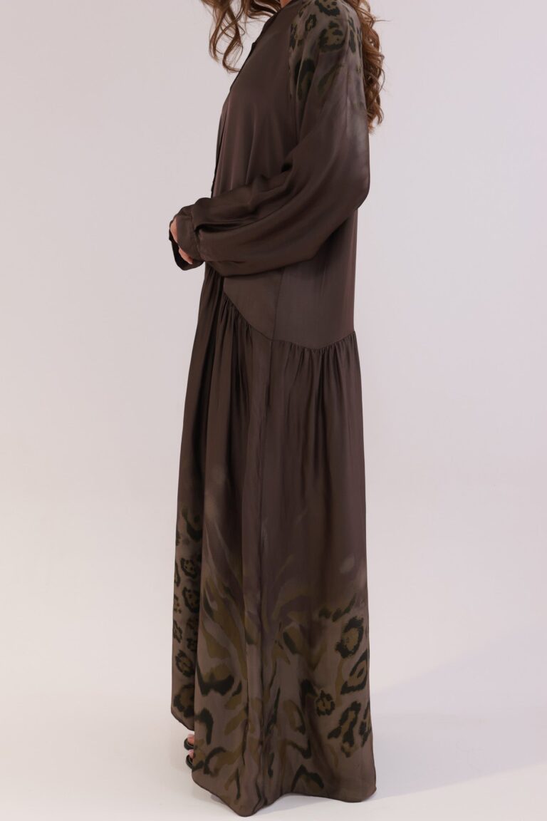 LEOPARD PRINTED SATIN DRE