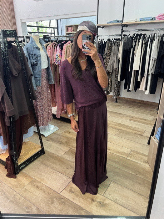 MAXI SATIN SKIRT ELASTIC