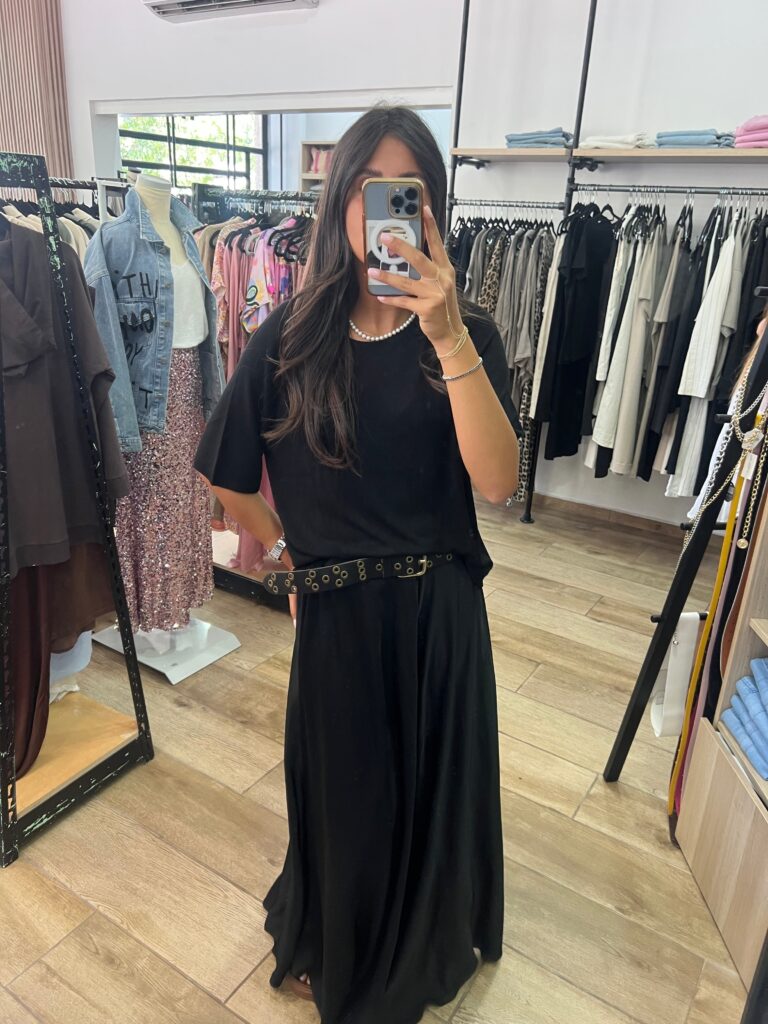 MAXI SATIN SKIRT ELASTIC
