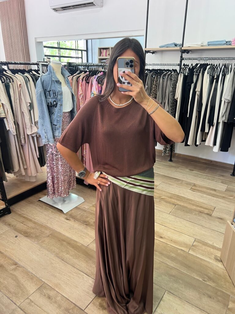 MAXI SATIN SKIRT ELASTIC