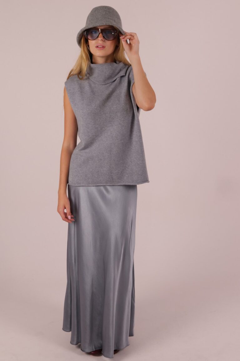 STRAIGHT MIDI SATIN SKIRT